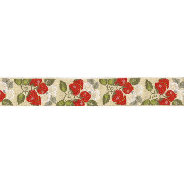 Cinta  Jacquard - Fresas -  Ancho 5 cm